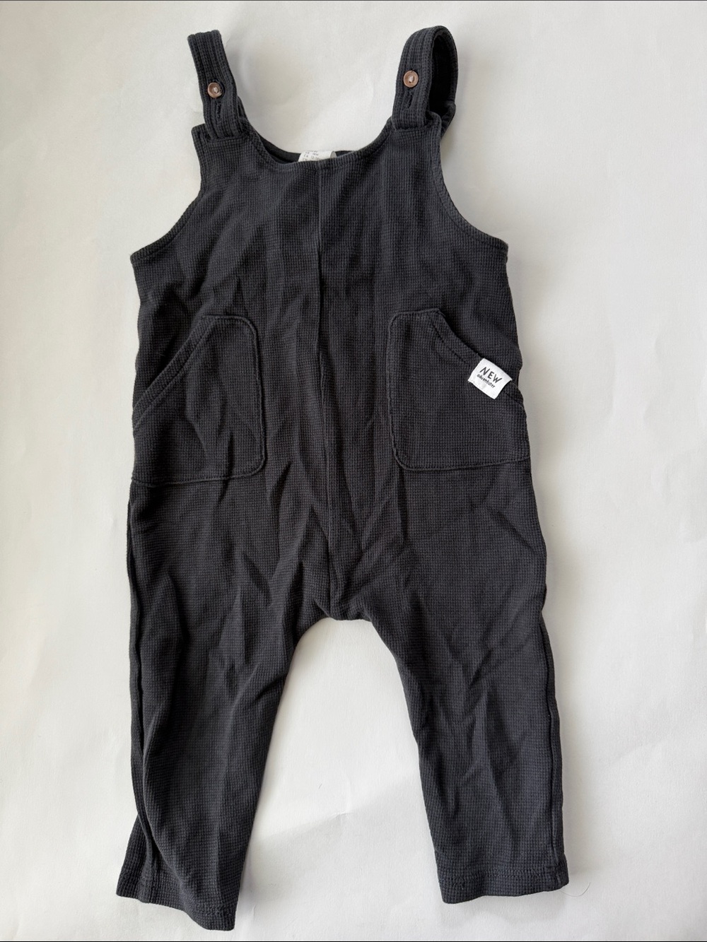 Black Kids Waffle Knit Overalls size 18 months